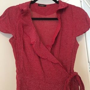 Red white polka dot dress